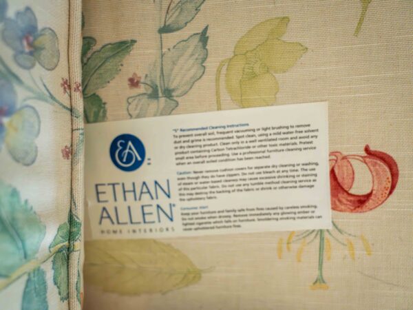 Ethan Allen Home Interiors Floral Sofa – 82” Wide, Two-Cushion Design - Image 6