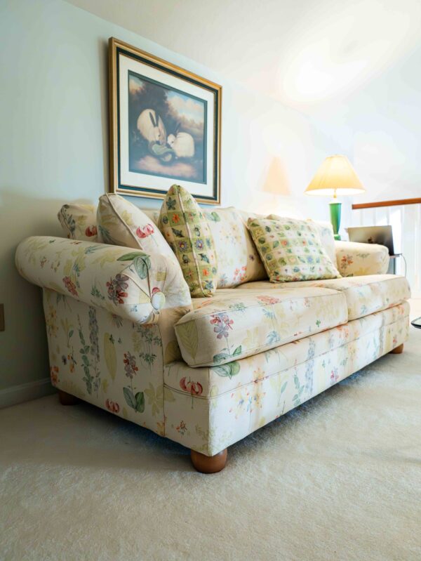 Ethan Allen Home Interiors Floral Sofa – 82” Wide, Two-Cushion Design - Image 7