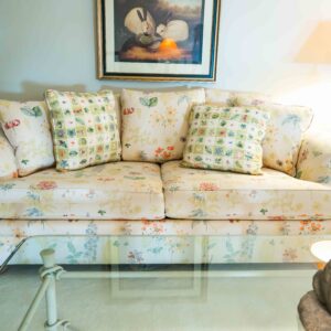 Ethan Allen Home Interiors Floral Sofa – 82” Wide, Two-Cushion Design