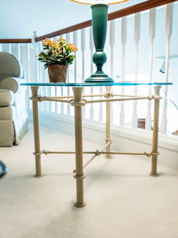 Ethan Allen Wrought Iron & Glass Coffee Table + End Table Set - Image 6