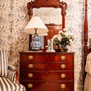 Ethan Allen Chest of Drawers with Ornate Mirror – Traditional Style