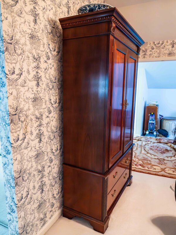 Ethan Allen Mahogany Armoire – Double Doors with Lower Drawers - Image 6
