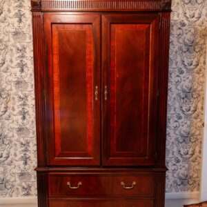 Ethan Allen Mahogany Armoire – Double Doors with Lower Drawers