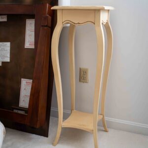 Ethan Allen Pedestal Stand – Cream Finish, 35.5” Tall