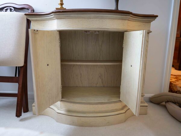 Ethan Allen Cream & Wood Credenza Cabinet – 2-Door Storage - Image 4