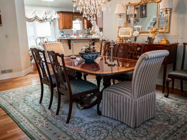 Ethan Allen Dining Table with 8 Chairs – Includes 2 Leaves (24” Each) & Table - Image 5