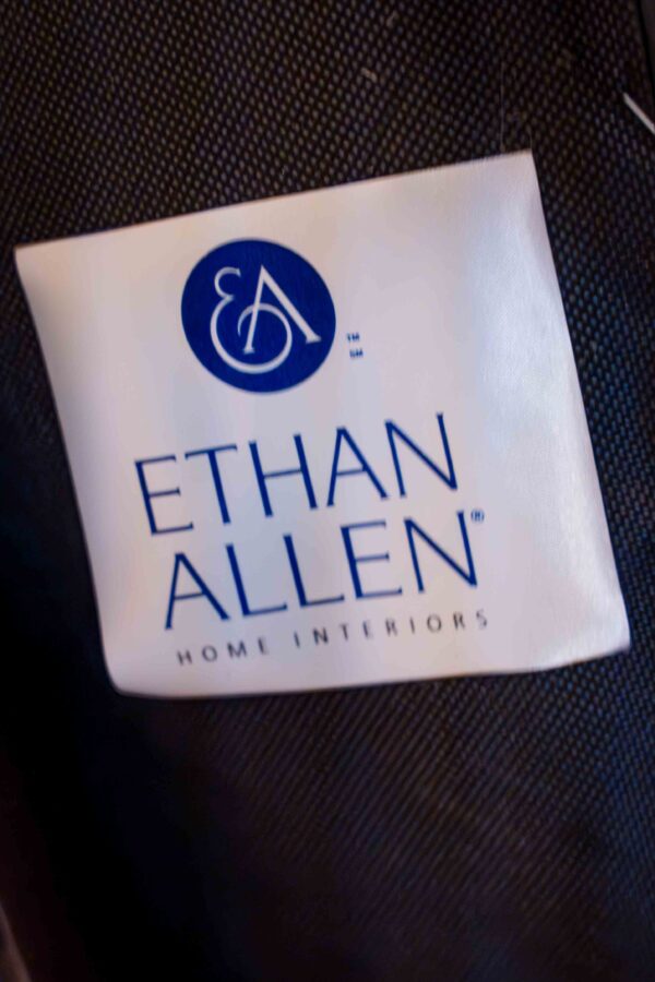 Ethan Allen Tufted Leather Office Chair – Swivel Base with Casters - Image 4