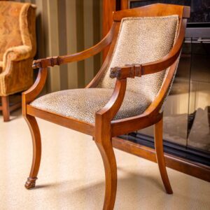 Ethan Allen Upholstered Accent Chair – Cheetah Print Fabric