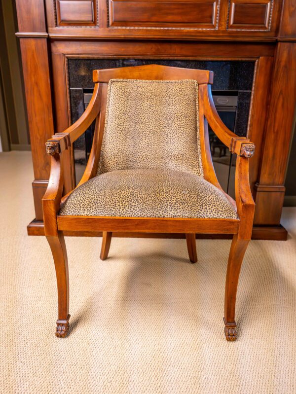 Ethan Allen Upholstered Accent Chair – Cheetah Print Fabric - Image 2