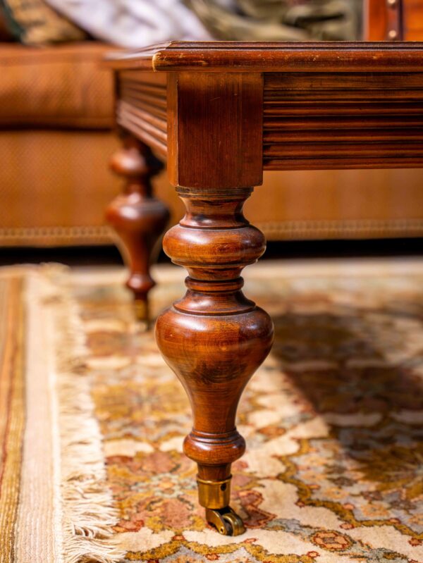 Ethan Allen Wooden Coffee Table with Glass Inset Top – 48.5” Wide - Image 3