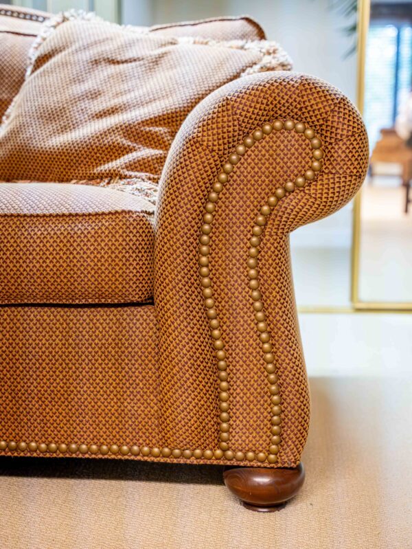 Ethan Allen Upholstered Sofa – Rolled Arms with Nailhead Trim, 89” Wide - Image 5