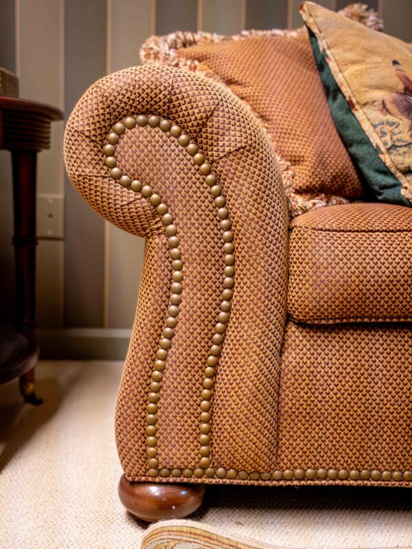 Ethan Allen Upholstered Sofa – Rolled Arms with Nailhead Trim, 89” Wide - Image 4