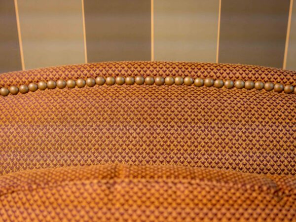 Ethan Allen Upholstered Loveseat – Rolled Arms with Nailhead Trim, 67.5” Wide - Image 4