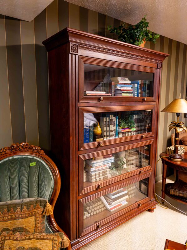 Ethan Allen Barrister Bookcase – 4-Section Glass Front, 72.5” Tall - Image 7