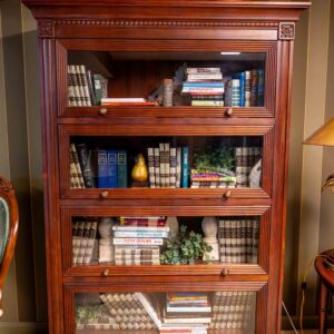 Ethan Allen Barrister Bookcase – 4-Section Glass Front, 72.5” Tall