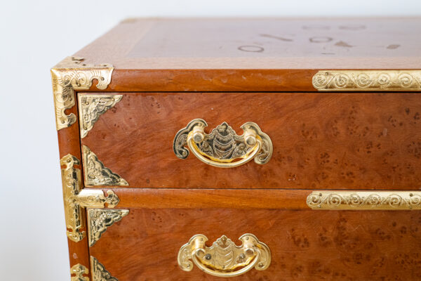 Wooden Storage Chest with Brass Accents – Multi-Drawer Design, 37” Tall - Image 5