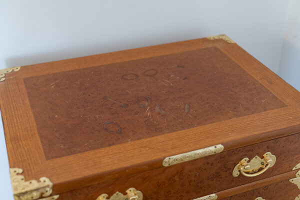 Wooden Storage Chest with Brass Accents – Multi-Drawer Design, 37” Tall - Image 4