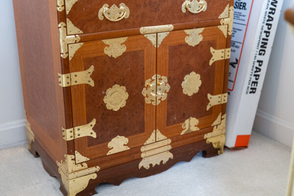 Wooden Storage Chest with Brass Accents – Multi-Drawer Design, 37” Tall - Image 3