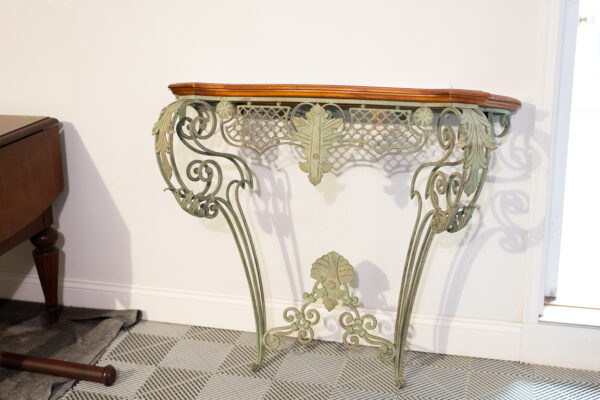 Ethan Allen Wall Mantle with Green Iron Base – 43” - Image 5