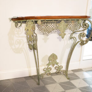 Ethan Allen Wall Mantle with Green Iron Base – 43”