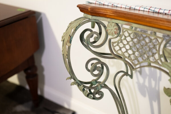 Ethan Allen Wall Mantle with Green Iron Base – 43” - Image 3