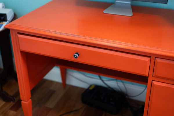 Ethan Allen Painted Desk – Bold Orange Finish, 48” - Image 4