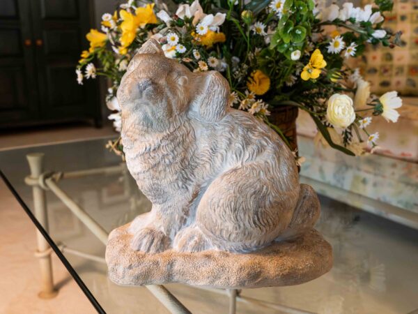 Ethan Allen Cement Rabbit Garden Statue – 12”