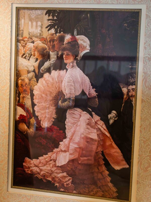 Ethan Allen Framed Print – Elegant Woman in Pink Dress – 35.5” x 27.5” - Image 2