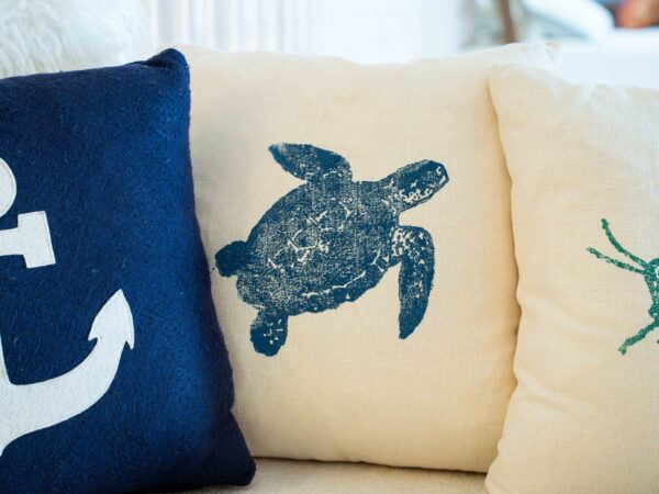 Decorative Pillow Lot (4) – Nautical & Nature Motifs - Image 3