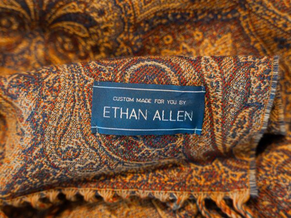 Ethan Allen Custom Wool Paisley Blanket – 59” x 75” - Image 2