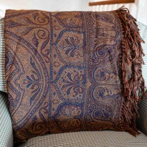 Ethan Allen Custom Wool Paisley Blanket – 59” x 75”