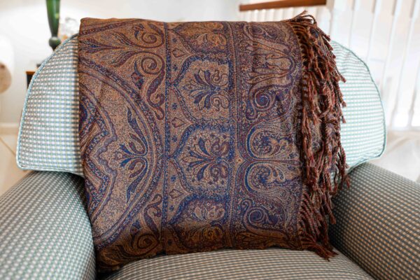 Ethan Allen Custom Wool Paisley Blanket – 59” x 75”