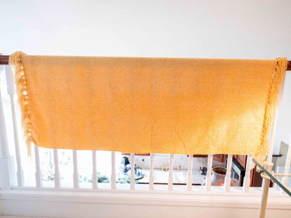 Pier 1 Imports Yellow Throw Blanket with Fringe – 52” x 72”