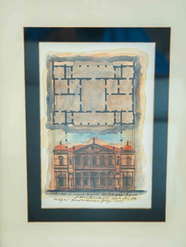 Ethan Allen “Villa Con Piant” Framed Architectural Print – 16” x 20.5” - Image 2
