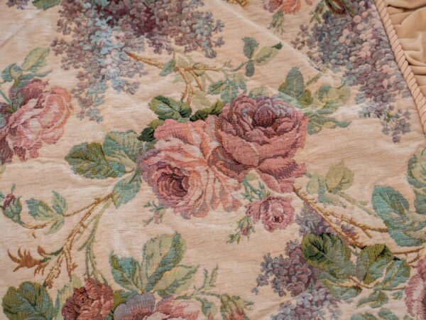 Floral Decorative Cover with Ruffled Trim – 32” x 32” - Image 2