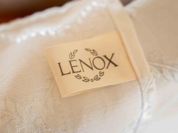 Lenox White Tablecloth with Subtle Diamond Pattern – 99” x 69” - Image 3