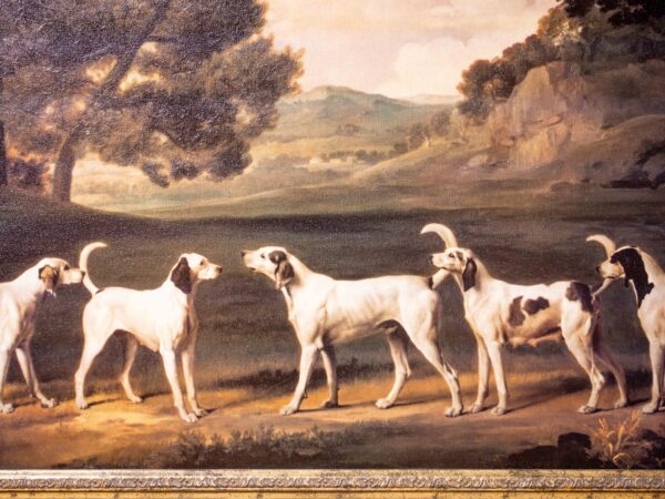 Ethan Allen “Fox Hounds Landscape” – Framed Hunting Scene - Image 2