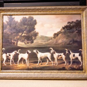 Ethan Allen “Fox Hounds Landscape” – Framed Hunting Scene