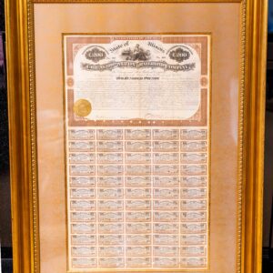 Chicago & Alton Railroad Company Bond – Framed (c. 19th Century)
