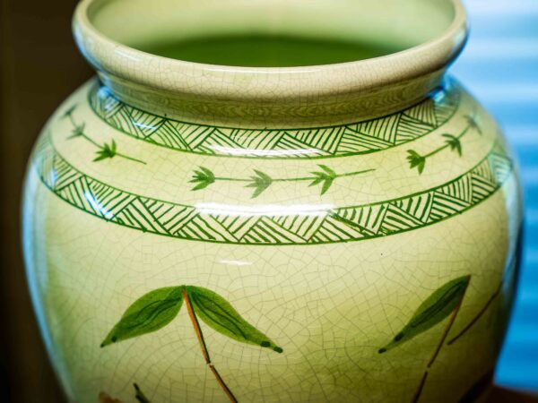 Ethan Allen Green Palm Vase - Image 3