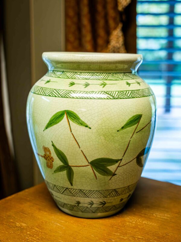 Ethan Allen Green Palm Vase - Image 4