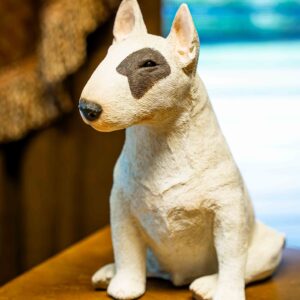 Sandi-Cast Bull Terrier Statue – Brown Spotted Eye (Model 2052B)