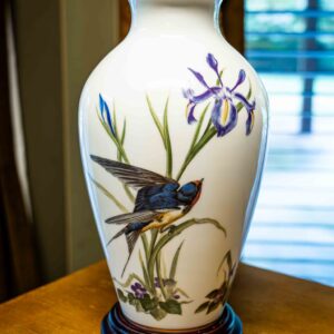 Franklin Porcelain “The Meadowland Bird Vase” – 11.5” Height