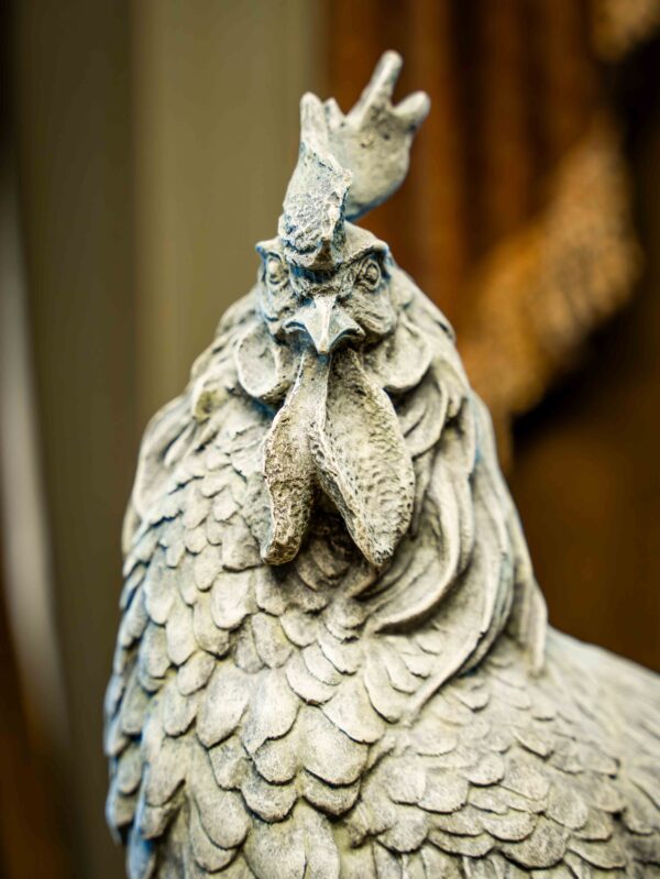 Rustic Stone Rooster Sculpture – 16” Height - Image 2