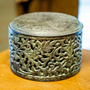 Ethan Allen Ornate Metal Floral Lidded Box