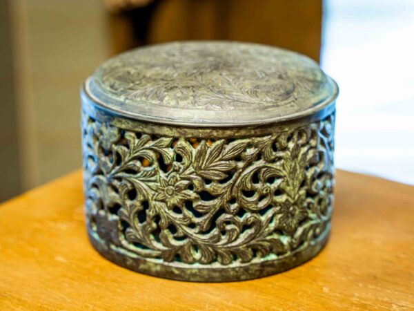 Ethan Allen Ornate Metal Floral Lidded Box