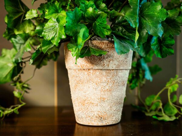 Ethan Allen Flower Pot With Green Floral Flower Pot - Image 2