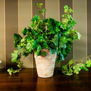 Ethan Allen Flower Pot With Green Floral Flower Pot
