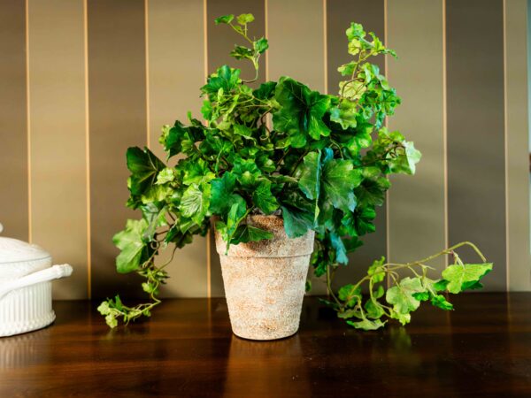 Ethan Allen Flower Pot With Green Floral Flower Pot