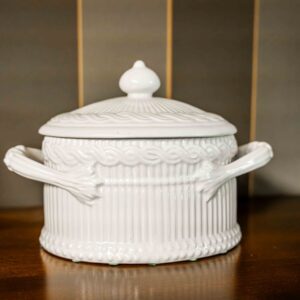 Ethan Allen White Glass Cannister